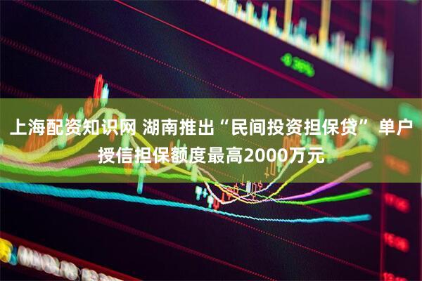 上海配资知识网 湖南推出“民间投资担保贷” 单户授信担保额度最高2000万元