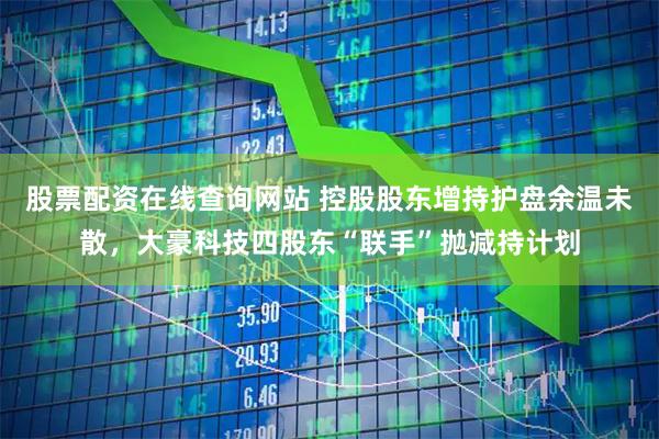 股票配资在线查询网站 控股股东增持护盘余温未散，大豪科技四股东“联手”抛减持计划